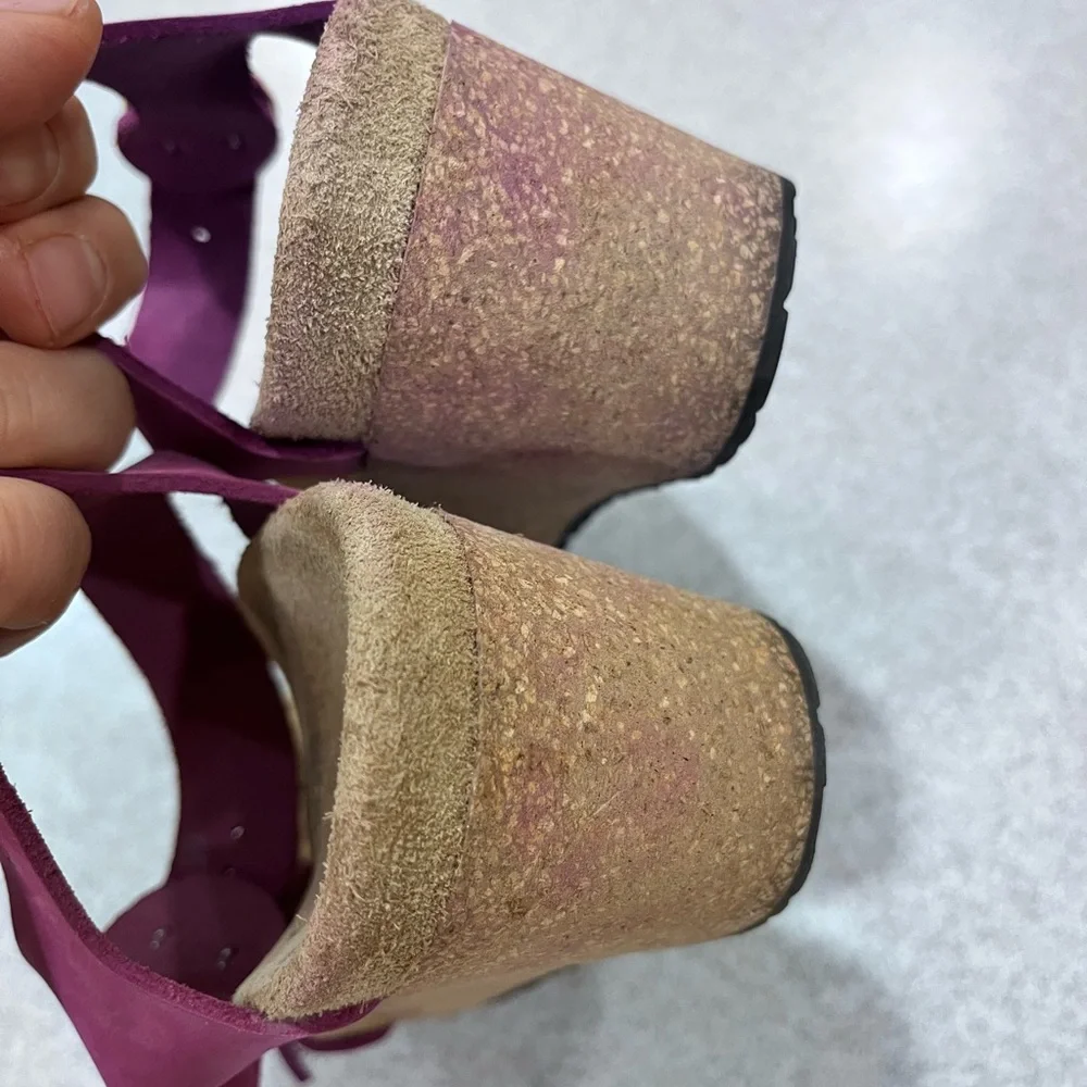 Birkenstock Soley Papillio Sandals Womens 6 or 230 Purple/Pink Wedge Ankle Strap - Picture 12 of 16